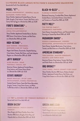 Menu photo 1 Ford's Garage Wesley Chapel Lutz, FL Menu photo 1 Ford's Garage Wesley Chapel Lutz, FL