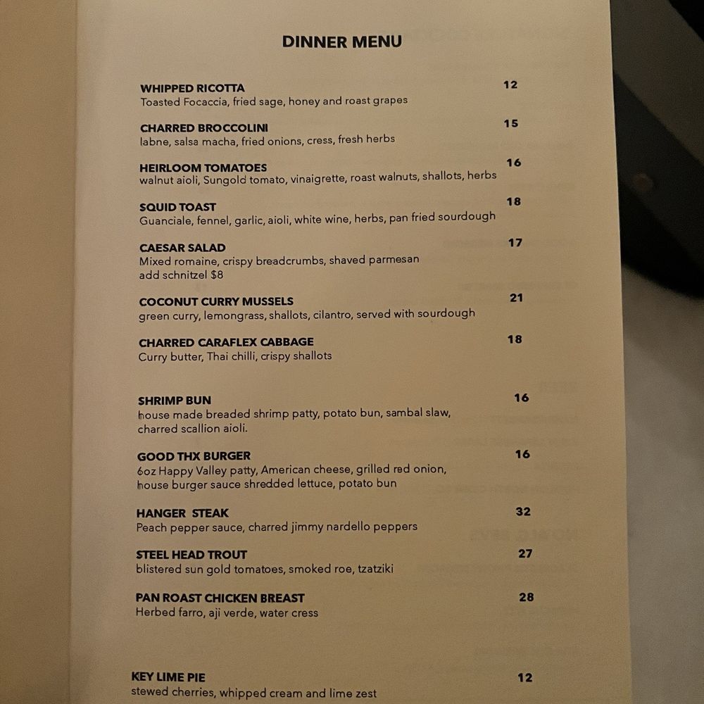 Good Thanks - Dinner menu - Australian Near Me - Brooklyn, New York Good Thanks - Dinner menu - Australian Near Me - Brooklyn, New York