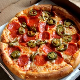 Small traditional pizza- my choice of toppings with pepperoni & jalapeno.