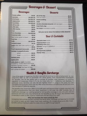 Menu photo 2 Oceanview Diner Berkeley, CA Menu photo 2 Oceanview Diner Berkeley, CA