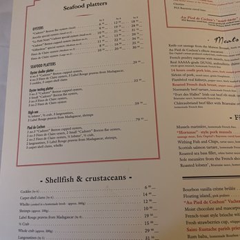 Au Pied de Cochon - Menu - Seafood Near Me - Paris, 75 Au Pied de Cochon - Menu - Seafood Near Me - Paris, 75