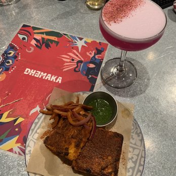Dhamaka - Ajwani Paneer Gulaabo cocktail - Indian Near Me - New York, New York Dhamaka - Ajwani Paneer Gulaabo cocktail - Indian Near Me - New York, New York