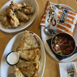 Bulgogi Quesadilla, Soy Garlic Chicken Wings, Tuna Tartare Bulgogi Quesadilla, Soy Garlic Chicken Wings, Tuna Tartare