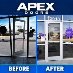Apex Doors - Commercial Door Repair in Owasso 
918-914-6390 | Apex Doors
See www.ApexDoorsOK.com. Pivots failed; door hung on closer arm; new hinge.