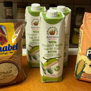 786 Spice Bazaar - Shop stop yesterday morning -- Sanabel brand whole wheat couscous, Bestropics brand pure coconut water, Pan brand yellow cornmeal. - Grocery Near Me - Burnaby, British Columbia