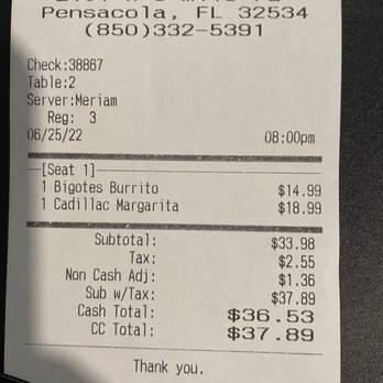 BigOtes - The price of a burrito and a very overpriced margarita. - Mexican Near Me - Pensacola, Florida