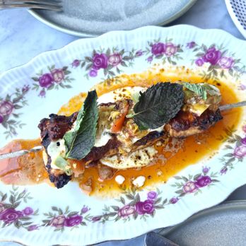 Checker Hall - King Salmon Skewer - Mediterranean Near Me - Los Angeles, California