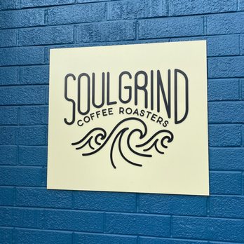 Soul Grind Coffee Roasters - Sign on the brick wall - Coffee & Tea Near Me - Pacifica, California Soul Grind Coffee Roasters - Sign on the brick wall - Coffee & Tea Near Me - Pacifica, California