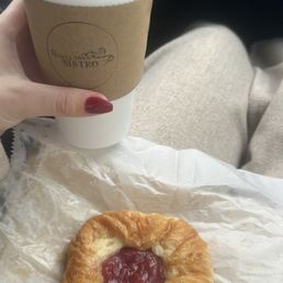 Latte w/ Vanilla + Cinnamon (Oat Milk) + Cheese Danish Latte w/ Vanilla + Cinnamon (Oat Milk) + Cheese Danish