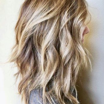 Mid Length Balayage W Razored Disconnected Layers Yelp