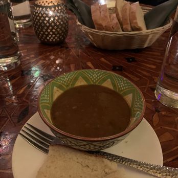 El Mansour - Great Harira Lentil Soup with earthy spices flavors - Moroccan Near Me - San Francisco, California