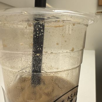 Devil & Angel Desserts - You can see the powder particles in the Inside of the cup. - Bubble Tea Near Me - Orange, California