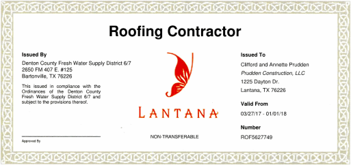 Slide of Prudden Construction