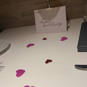 Eddie V's Prime Seafood - Cute touch for our anniversary - Seafood Near Me - Paramus, New Jersey