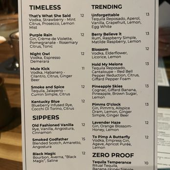 The Woolworth - Menu - Cocktail Bars Near Me - Dallas, Texas