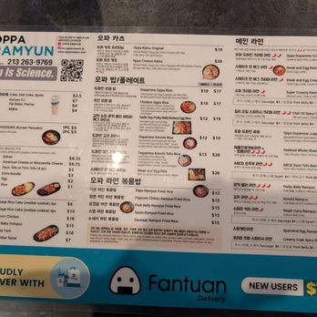 Oppa Ramyun - Menu Jan 2026 - Korean Near Me - Los Angeles, California