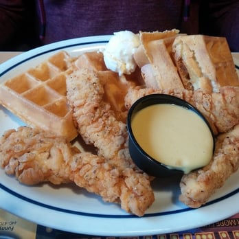 IHOP - Fried Chicken and Waffles with honey mustard sauce - Breakfast & Brunch Near Me - Williston Park, New York IHOP - Fried Chicken and Waffles with honey mustard sauce - Breakfast & Brunch Near Me - Williston Park, New York