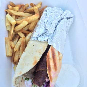 Adonis - Gyro wrap, tzatziki sauce and fries - Mediterranean Near Me - Laguna Beach, California Adonis - Gyro wrap, tzatziki sauce and fries - Mediterranean Near Me - Laguna Beach, California