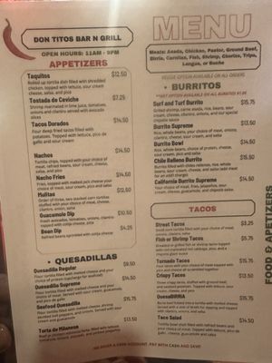 Menu photo 4 Don Titos Bar & Grill Denair, CA