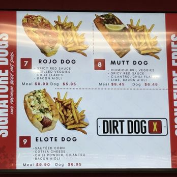 Dirt Dog X - Menu - Hot Dogs Near Me - Bakersfield, California