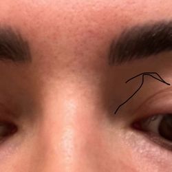 Aloha Threading - Brows pre threading there is clearly hair in my left brow bottom line AND tail and now the hair is less in the tail too.