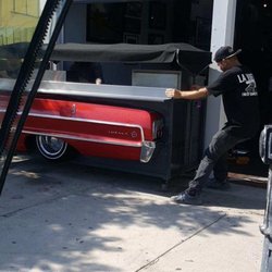 Barrio Dogg - This shows the custom grill being positioned in front of the facility.  Thanks Rene for the foto.