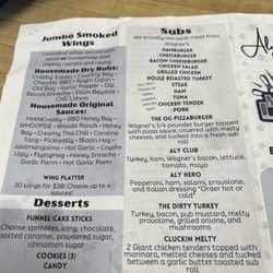 Mt Airy Bowling Lanes - Menu