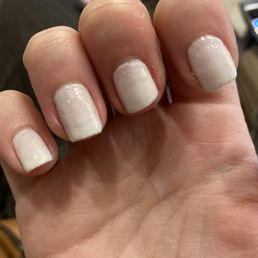 You can see the uneven coloring, clumps in my nails and the ridged ends from not being filed down properly. You can see the uneven coloring, clumps in my nails and the ridged ends from not being filed down properly.