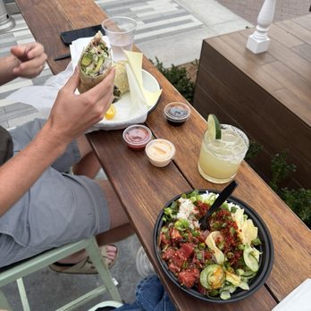 Bear Flag Fish - Tuna poke with chili crunch, cucumber marg, whitefish burrito - Seafood Near Me - Newport Beach, California Bear Flag Fish - Tuna poke with chili crunch, cucumber marg, whitefish burrito - Seafood Near Me - Newport Beach, California