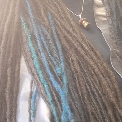 MJ2 Hair & Nail Boutique - Beautiful peacock green & cobalt blue color