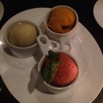 Market Bistro - Mango, blood orange and pear sorbet - New American Near Me - Jericho, New York Market Bistro - Mango, blood orange and pear sorbet - New American Near Me - Jericho, New York