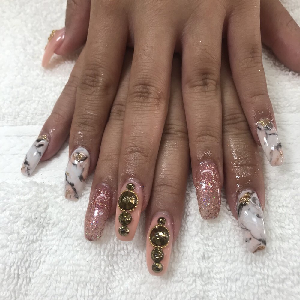 Crystal Nail - Shaped by lynn, design by Tramy - Nail Salons Near Me - San Francisco, California Crystal Nail - Shaped by lynn, design by Tramy - Nail Salons Near Me - San Francisco, California