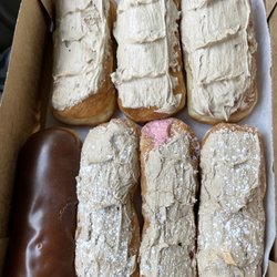 Shaffer House Bakery - Raspberry Bismarck doughnuts and a chocolate bar