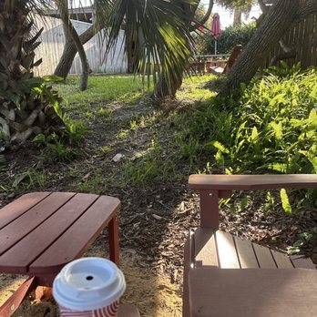 The Kookaburra - Enjoying my coffee under the palm trees. - Coffee & Tea Near Me - St. Augustine Beach, Florida The Kookaburra - Enjoying my coffee under the palm trees. - Coffee & Tea Near Me - St. Augustine Beach, Florida