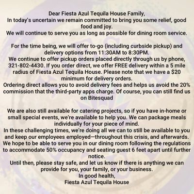 Menu photo 7 Fiesta Azul Tequila House Melbourne, FL Menu photo 7 Fiesta Azul Tequila House Melbourne, FL