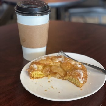 Revocup Coffee - Apple croissant with hot vanilla chia latte with soy milk - Coffee & Tea Near Me - Leawood, Kansas