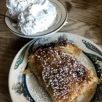 Peter Luger - Apple Strudel with schlag - Steakhouses Near Me - Brooklyn, New York