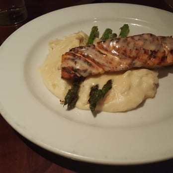 Django - Salmon with mashed potatoes and grilled asparagus - French Near Me - Des Moines, Iowa