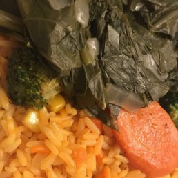 a plate of rice and vegetables