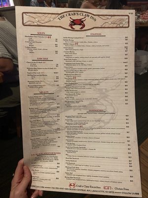 Menu photo 1 The Crab's Claw Inn Lavallette, NJ Menu photo 1 The Crab's Claw Inn Lavallette, NJ