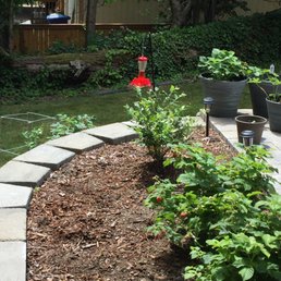 side flower bed off the patio