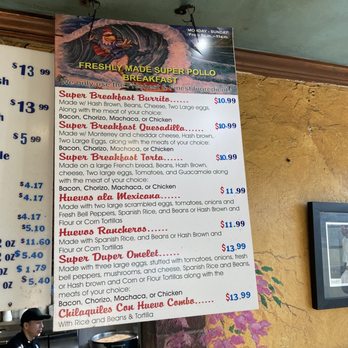 Super Pollo - Breakfast menu - Mexican Near Me - Costa Mesa, California Super Pollo - Breakfast menu - Mexican Near Me - Costa Mesa, California