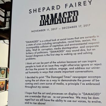 Library Street Collective - A welcome to Damaged from Shepard Fairey. - Art Galleries Near Me - Los Angeles, California