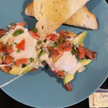 Bertha's Baja Bistro - Bertha's Egg Benedict with Toast - American Near Me - Denver, Colorado