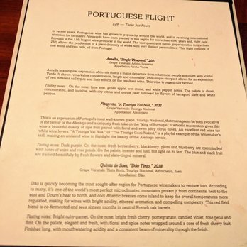 Bin 54 Steak & Cellar - Special wine menu: Portuguese Flight. My wife ordered this. - Steakhouses Near Me - Chapel Hill, North Carolina Bin 54 Steak & Cellar - Special wine menu: Portuguese Flight. My wife ordered this. - Steakhouses Near Me - Chapel Hill, North Carolina