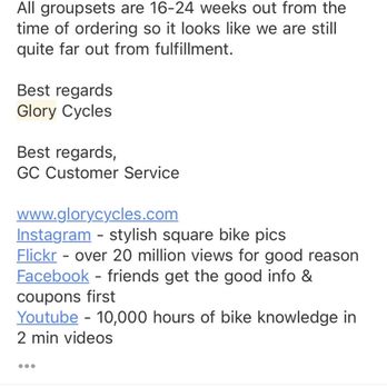 Glory Cycles - Poor service - Bikes Near Me - Greenville, South Carolina Glory Cycles - Poor service - Bikes Near Me - Greenville, South Carolina
