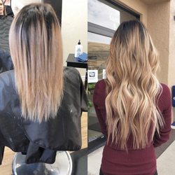 Absolute Bliss Salon - Jace did so amazing making me a sun kissed blonde from a dark short haired brunette! :)