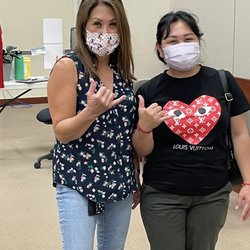 Hoku Driving School - Driver License Examiner and my friend after passing her road exam!