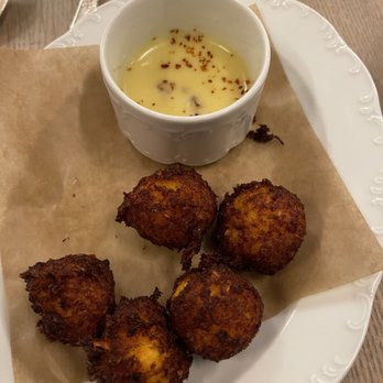 Giulietta - FRITTELE di BACCALA, salt cod & potato fritters, saffron-orange aioli. (I would pass on this dish too.) - Italian Near Me - Toronto, Ontario Giulietta - FRITTELE di BACCALA, salt cod & potato fritters, saffron-orange aioli. (I would pass on this dish too.) - Italian Near Me - Toronto, Ontario