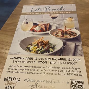 Bonefish Grill - Brunch menu - Seafood Near Me - Las Vegas, Nevada